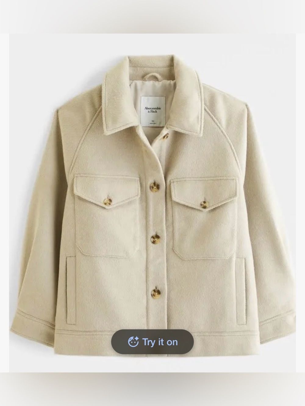 Abercrombie & Fitch Women's Cream Utility Shacket